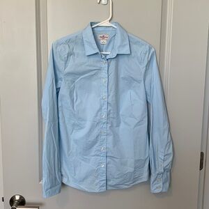 J Crew Womens S Haberdashery Light Blue Button Up